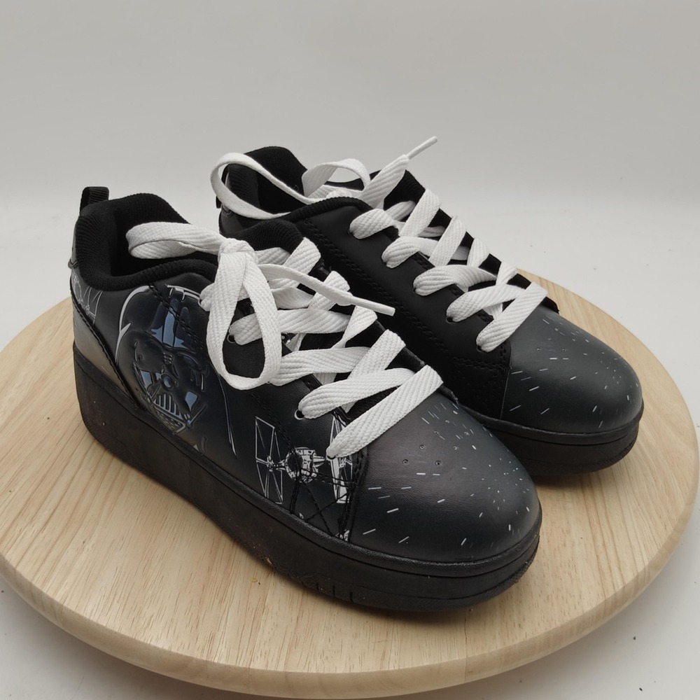 Heelys Pop Bash Star Wars Shoes Boys Size 3 Black Darth Vader Roller Sneaker‎